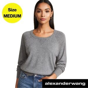 ALEXANDER WANG 🩶 Women’s Charcoal Scoop Neck Sweater 🩶 (Size Medium)